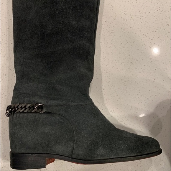 Christian Louboutin Cate Suede Chain Boots 37.5 - Picture 11 of 12